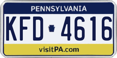 PA license plate KFD4616
