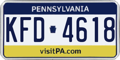 PA license plate KFD4618