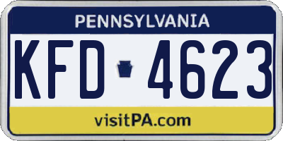 PA license plate KFD4623