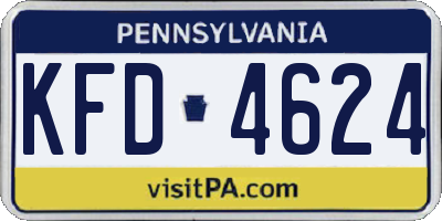 PA license plate KFD4624