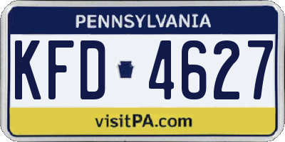 PA license plate KFD4627