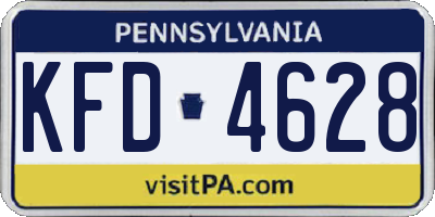 PA license plate KFD4628