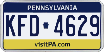 PA license plate KFD4629