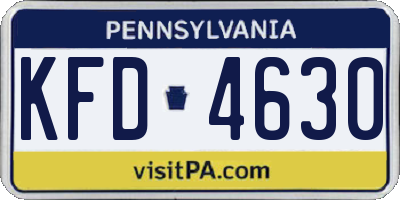 PA license plate KFD4630