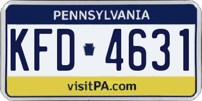 PA license plate KFD4631