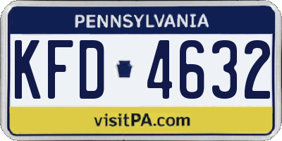 PA license plate KFD4632