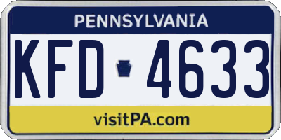 PA license plate KFD4633