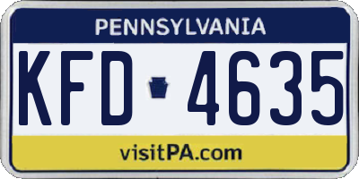 PA license plate KFD4635