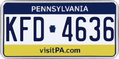 PA license plate KFD4636