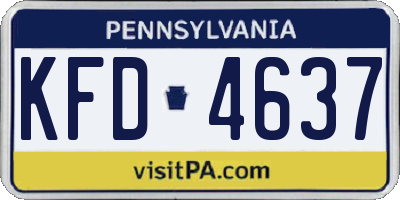 PA license plate KFD4637