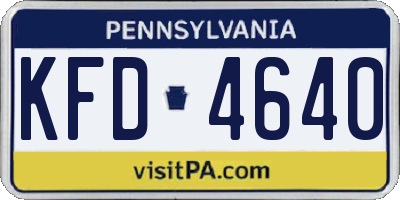 PA license plate KFD4640