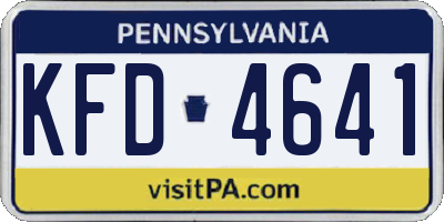 PA license plate KFD4641