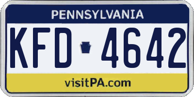 PA license plate KFD4642
