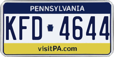 PA license plate KFD4644