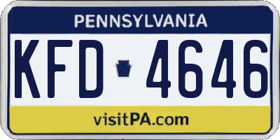 PA license plate KFD4646