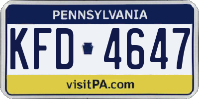 PA license plate KFD4647
