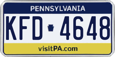 PA license plate KFD4648
