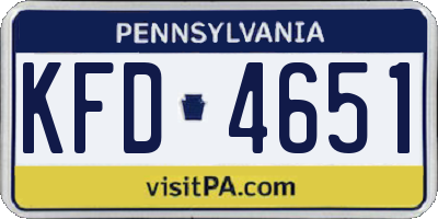 PA license plate KFD4651