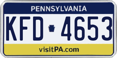 PA license plate KFD4653