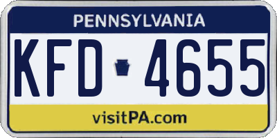 PA license plate KFD4655