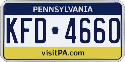 PA license plate KFD4660