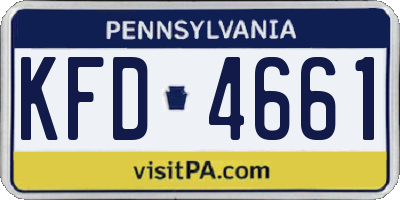 PA license plate KFD4661