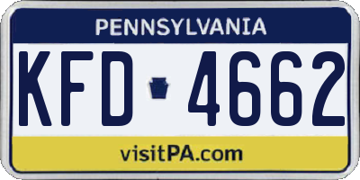 PA license plate KFD4662