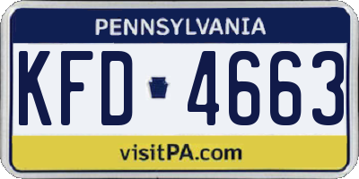 PA license plate KFD4663