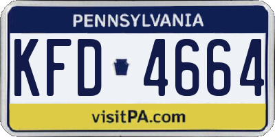 PA license plate KFD4664