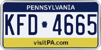 PA license plate KFD4665