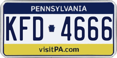 PA license plate KFD4666