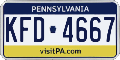 PA license plate KFD4667