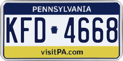 PA license plate KFD4668