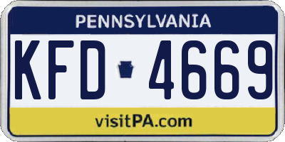 PA license plate KFD4669