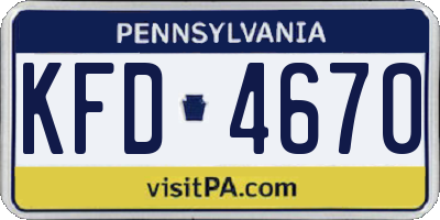 PA license plate KFD4670