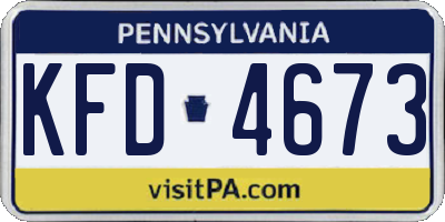 PA license plate KFD4673