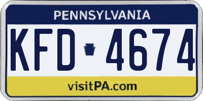 PA license plate KFD4674