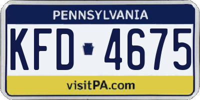 PA license plate KFD4675
