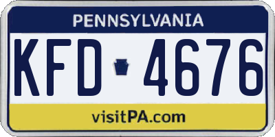 PA license plate KFD4676