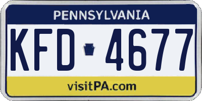 PA license plate KFD4677