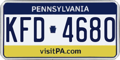 PA license plate KFD4680