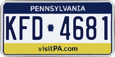 PA license plate KFD4681