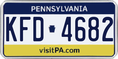 PA license plate KFD4682
