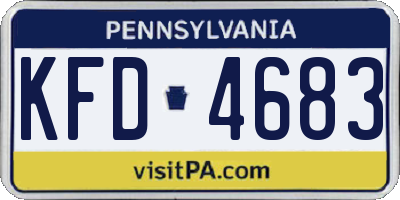 PA license plate KFD4683