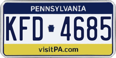 PA license plate KFD4685
