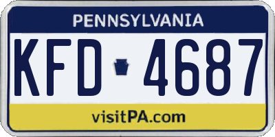 PA license plate KFD4687