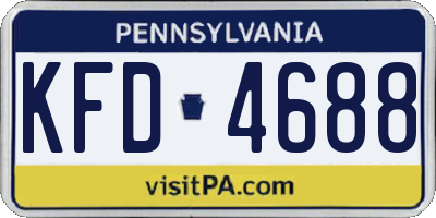 PA license plate KFD4688