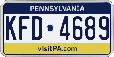 PA license plate KFD4689