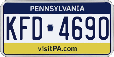 PA license plate KFD4690