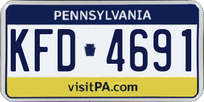 PA license plate KFD4691